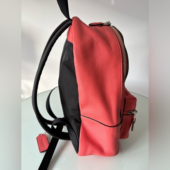 Coach- Coral Pebble Leather Backpack - Picture 2 of 4